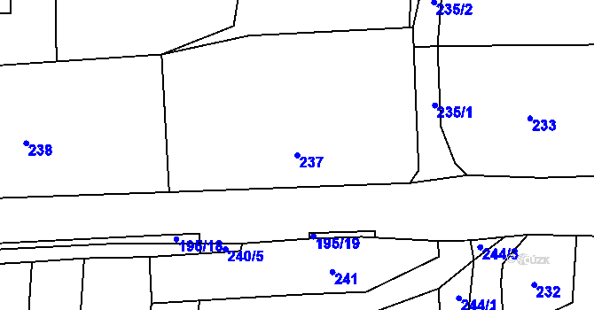 Parcela st. 237 v KÚ Nahořany nad Metují, Katastrální mapa