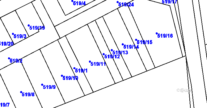 Parcela st. 519/12 v KÚ Nahořany nad Metují, Katastrální mapa