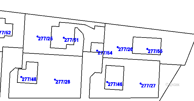 Parcela st. 277/54 v KÚ Nahořany nad Metují, Katastrální mapa