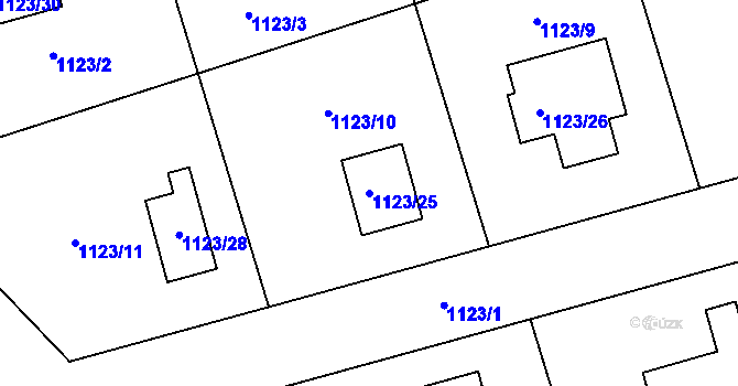 Parcela st. 1123/25 v KÚ Nahořany nad Metují, Katastrální mapa