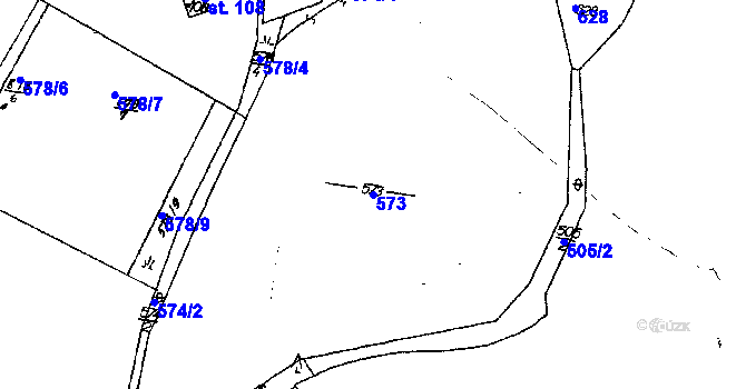 Parcela st. 573 v KÚ Nahý Újezdec, Katastrální mapa