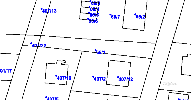 Parcela st. 66/1 v KÚ Náchod u Tábora, Katastrální mapa