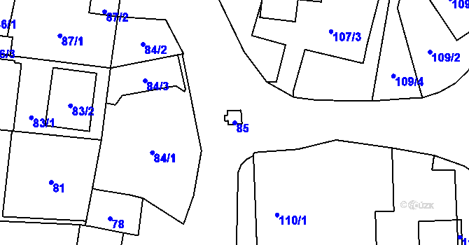 Parcela st. 85 v KÚ Náchod u Tábora, Katastrální mapa