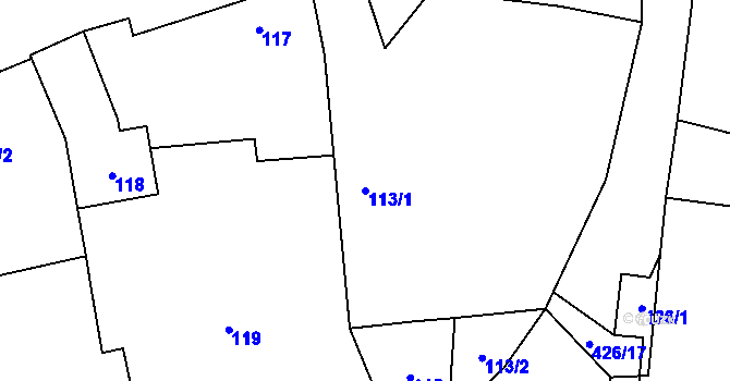 Parcela st. 113/1 v KÚ Náchod u Tábora, Katastrální mapa