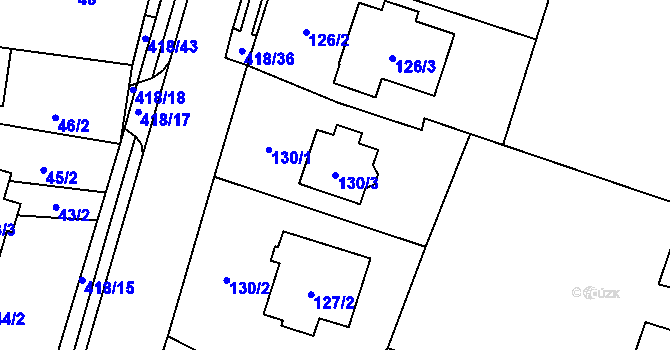 Parcela st. 130/3 v KÚ Náchod u Tábora, Katastrální mapa
