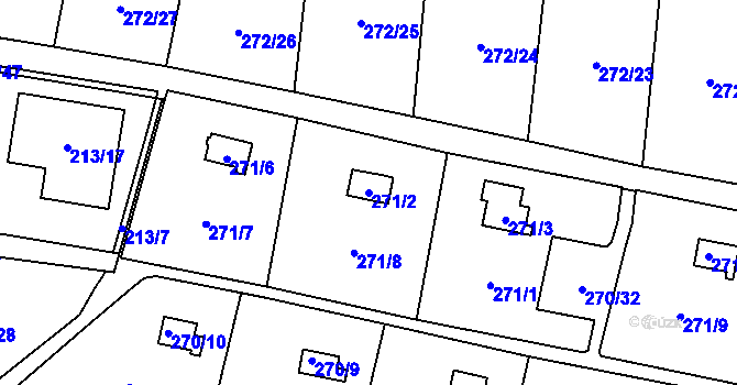 Parcela st. 271/2 v KÚ Náchod u Tábora, Katastrální mapa