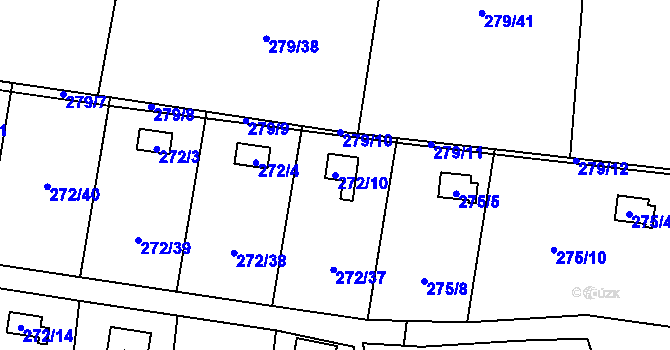 Parcela st. 272/10 v KÚ Náchod u Tábora, Katastrální mapa