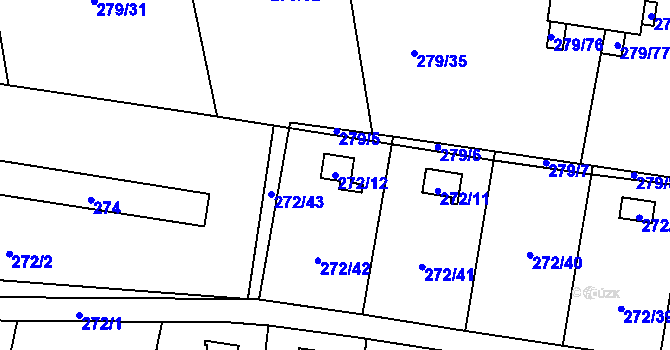 Parcela st. 272/12 v KÚ Náchod u Tábora, Katastrální mapa
