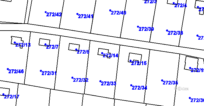 Parcela st. 272/14 v KÚ Náchod u Tábora, Katastrální mapa