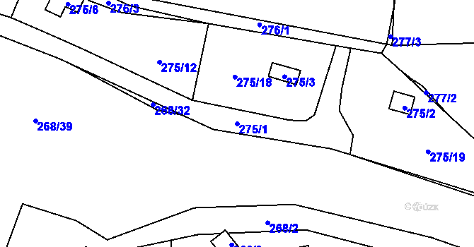 Parcela st. 275/1 v KÚ Náchod u Tábora, Katastrální mapa