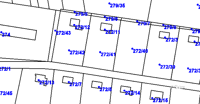 Parcela st. 272/41 v KÚ Náchod u Tábora, Katastrální mapa