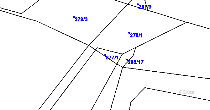 Parcela st. 277/1 v KÚ Náchod u Tábora, Katastrální mapa