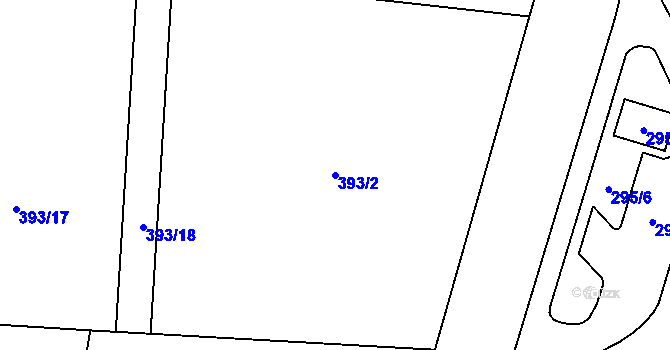 Parcela st. 393/2 v KÚ Náchod u Tábora, Katastrální mapa