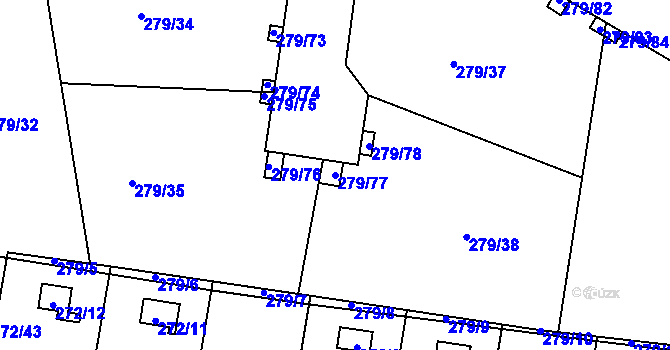 Parcela st. 279/77 v KÚ Náchod u Tábora, Katastrální mapa