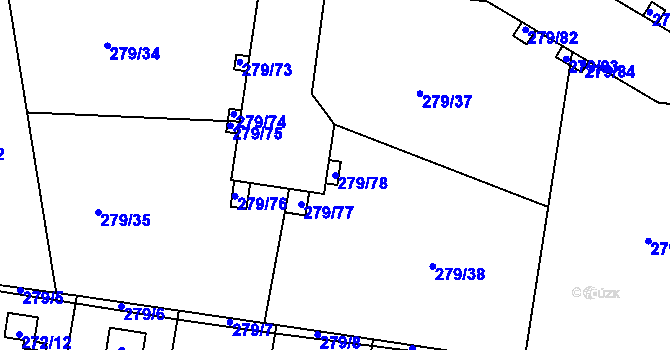 Parcela st. 279/78 v KÚ Náchod u Tábora, Katastrální mapa