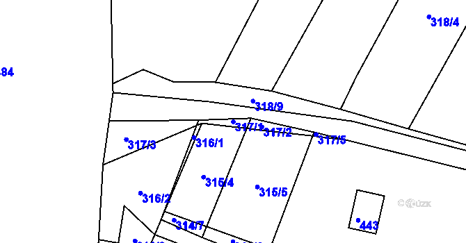 Parcela st. 317/1 v KÚ Náchod u Tábora, Katastrální mapa