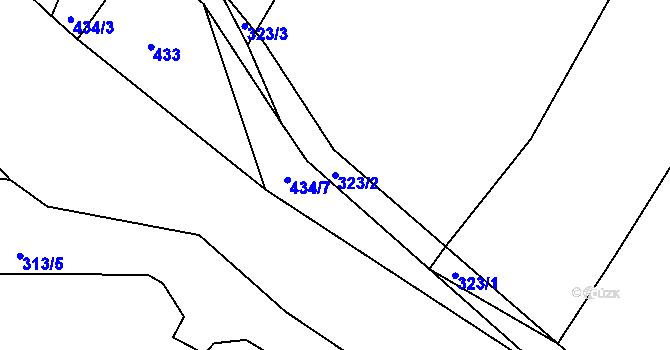 Parcela st. 323/2 v KÚ Náchod u Tábora, Katastrální mapa