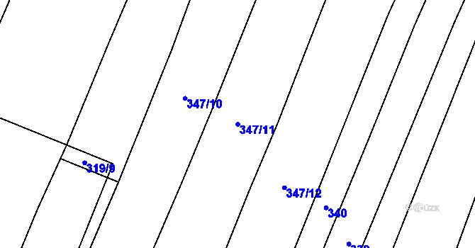 Parcela st. 347/11 v KÚ Náchod u Tábora, Katastrální mapa