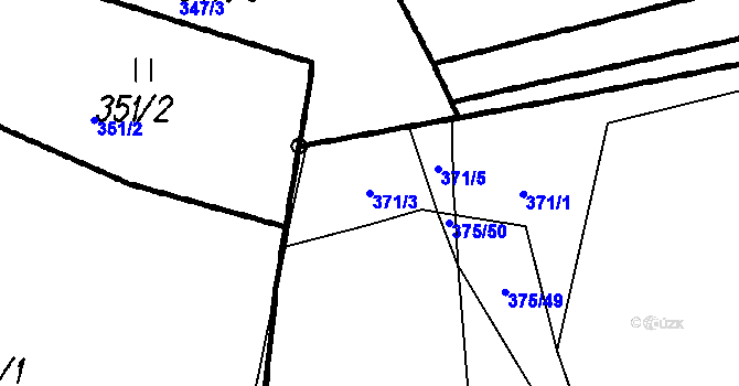 Parcela st. 371/3 v KÚ Náchod u Tábora, Katastrální mapa