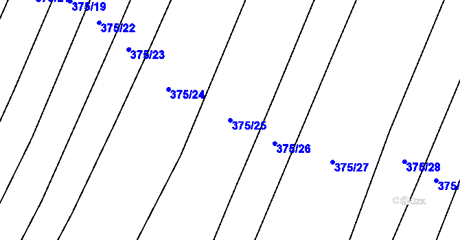 Parcela st. 375/25 v KÚ Náchod u Tábora, Katastrální mapa
