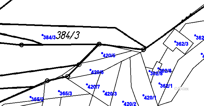 Parcela st. 420/5 v KÚ Náchod u Tábora, Katastrální mapa