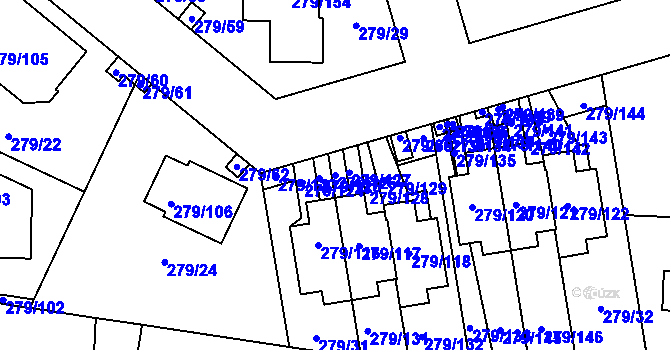 Parcela st. 279/126 v KÚ Náchod u Tábora, Katastrální mapa