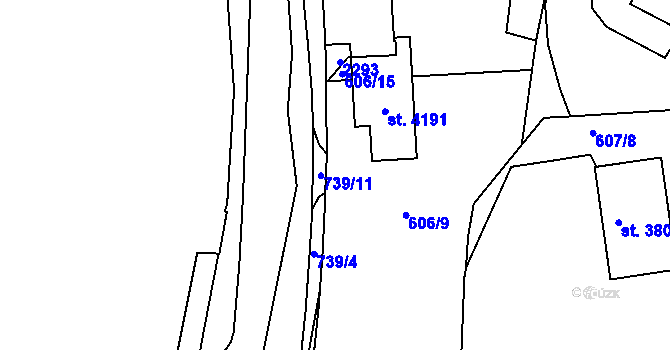 Parcela st. 739/10 v KÚ Náchod, Katastrální mapa