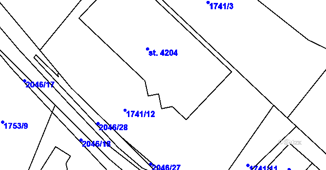 Parcela st. 249/1 v KÚ Náchod, Katastrální mapa