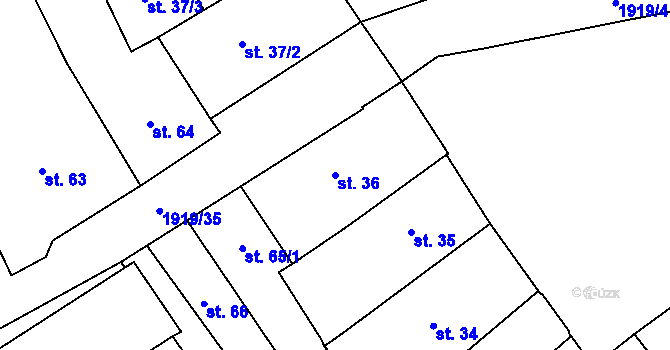 Parcela st. 36 v KÚ Náchod, Katastrální mapa