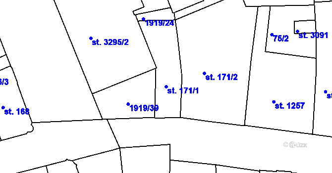 Parcela st. 171/1 v KÚ Náchod, Katastrální mapa