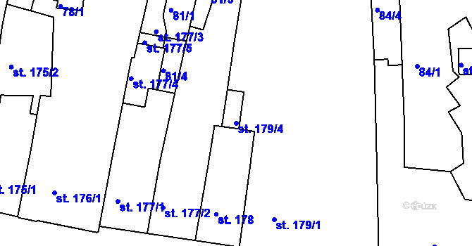 Parcela st. 179/4 v KÚ Náchod, Katastrální mapa