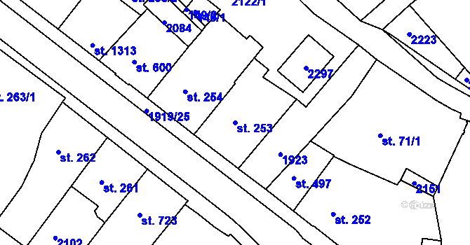 Parcela st. 253 v KÚ Náchod, Katastrální mapa