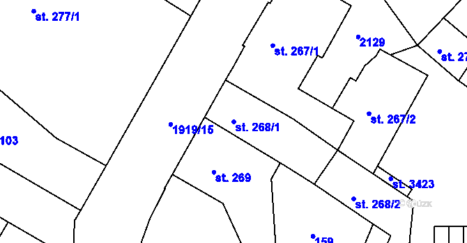 Parcela st. 268/1 v KÚ Náchod, Katastrální mapa