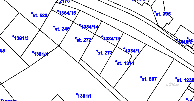 Parcela st. 273 v KÚ Náchod, Katastrální mapa