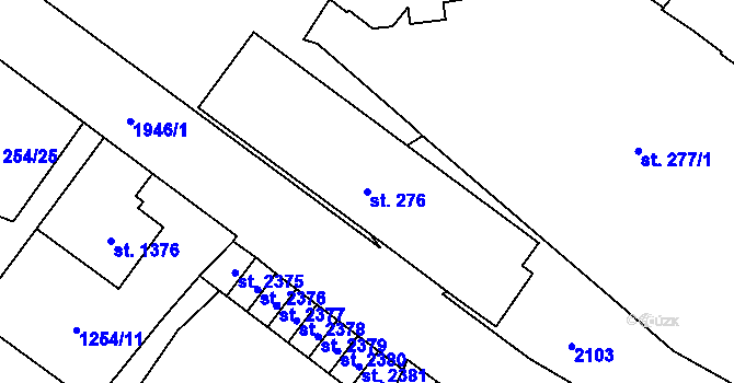 Parcela st. 276 v KÚ Náchod, Katastrální mapa