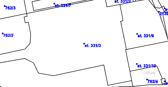 Parcela st. 331/3 v KÚ Náchod, Katastrální mapa
