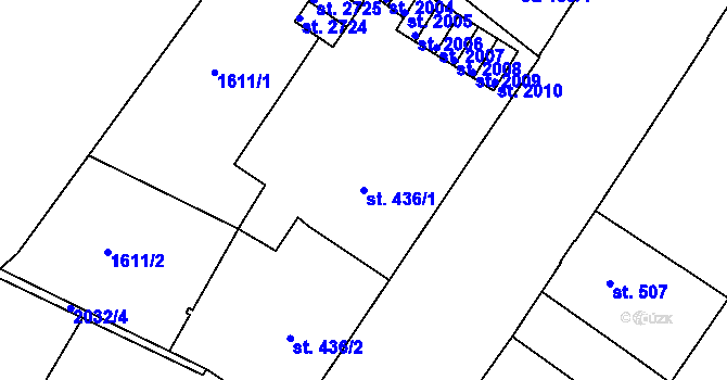 Parcela st. 436/1 v KÚ Náchod, Katastrální mapa
