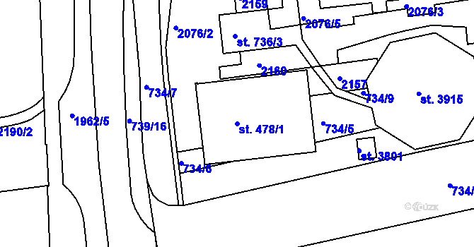 Parcela st. 478/1 v KÚ Náchod, Katastrální mapa