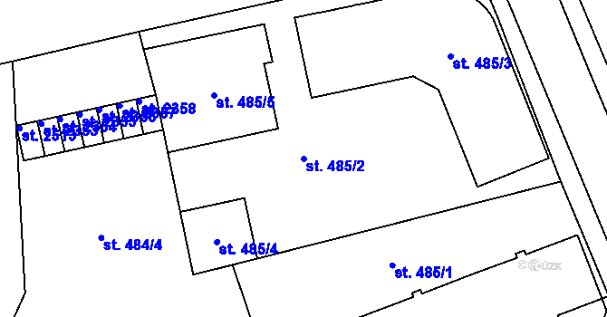Parcela st. 485/2 v KÚ Náchod, Katastrální mapa