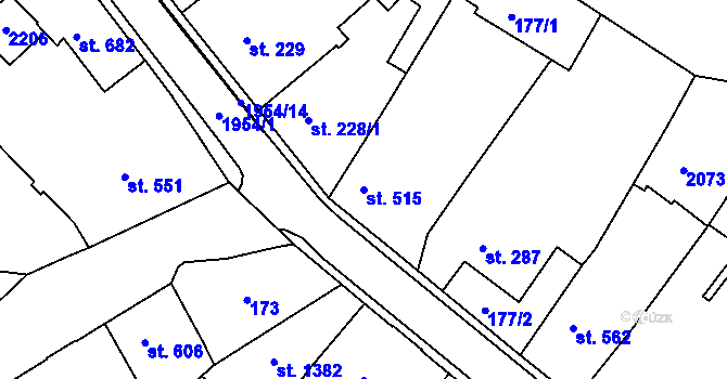 Parcela st. 515 v KÚ Náchod, Katastrální mapa
