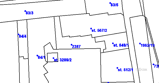 Parcela st. 548/2 v KÚ Náchod, Katastrální mapa