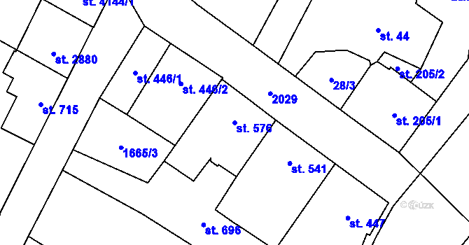 Parcela st. 576 v KÚ Náchod, Katastrální mapa