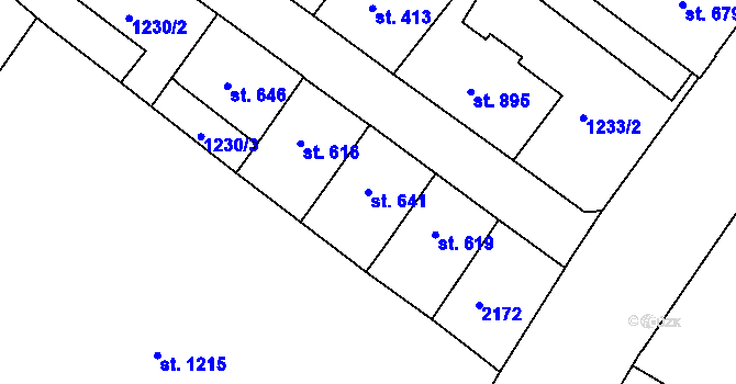 Parcela st. 641 v KÚ Náchod, Katastrální mapa
