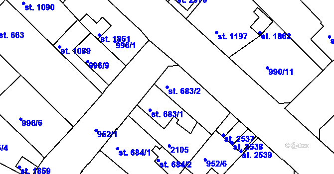 Parcela st. 683/2 v KÚ Náchod, Katastrální mapa