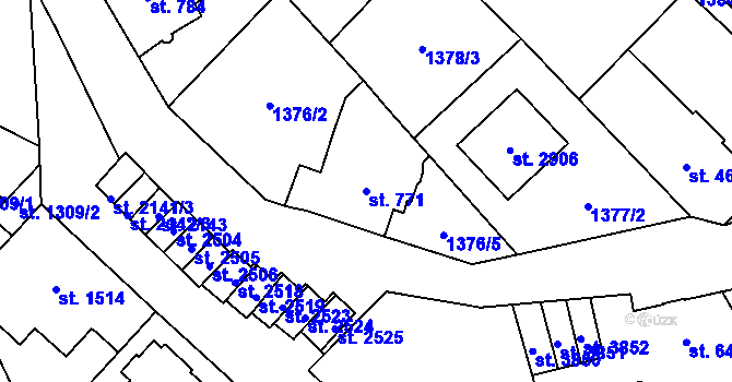 Parcela st. 771 v KÚ Náchod, Katastrální mapa