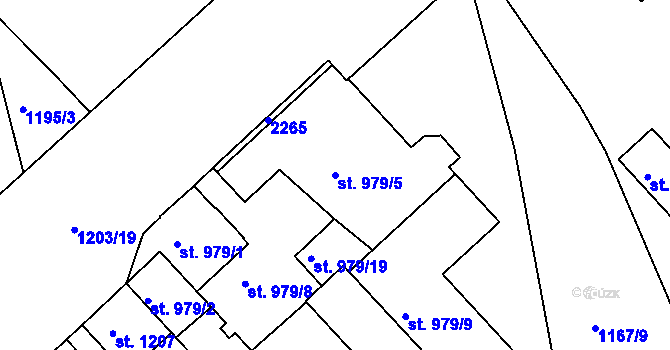 Parcela st. 979/5 v KÚ Náchod, Katastrální mapa
