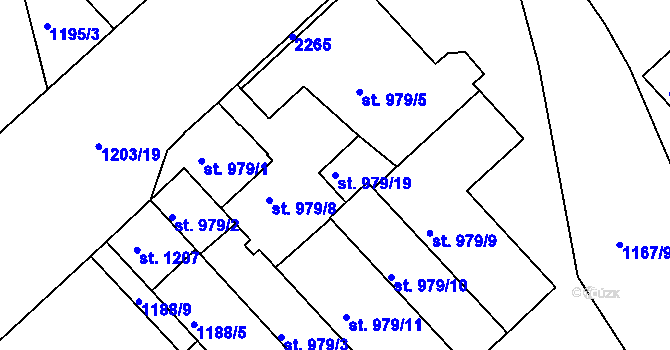 Parcela st. 979/19 v KÚ Náchod, Katastrální mapa