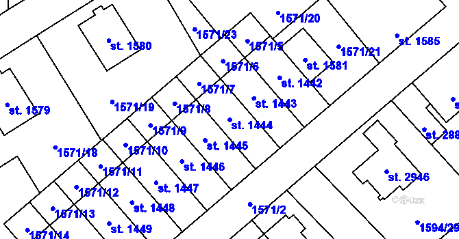Parcela st. 1444 v KÚ Náchod, Katastrální mapa