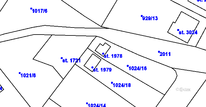 Parcela st. 1978 v KÚ Náchod, Katastrální mapa