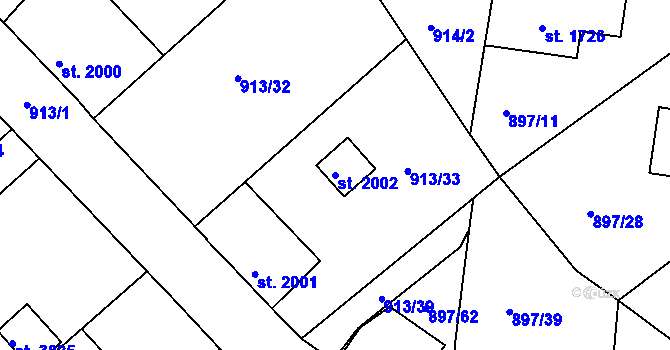 Parcela st. 2002 v KÚ Náchod, Katastrální mapa